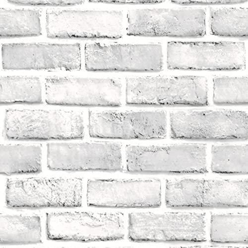 Motif de brique blanche créative Brique de papier peint, autocollant mural décor à la maison rouleau de papier peint auto-adhésif pour fond de télévision de salon-A,45x100cm