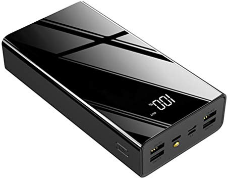 40000mAh Power Bank Grande Capacité LED Powerbank Batterie Externe Portable Téléphone Portable (Noir)