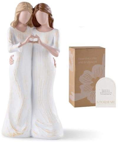 Storieme Schwester Beste Freundin Geschenke: FreundschaftFigur Deko | 19,5cm handbemalt geschenke für weihnachten, geburtstag, freundschafts, für seelenverwandte