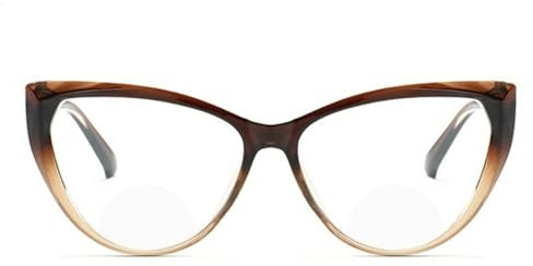 GSKDZG Retro Bifokale Lesebrille Damen Cateye Presbyopische Brille Mode Katzenaugen Computerbrille Blaulichtfilter Brille Schwarze Braune Schildkröte +1.5 +2.0