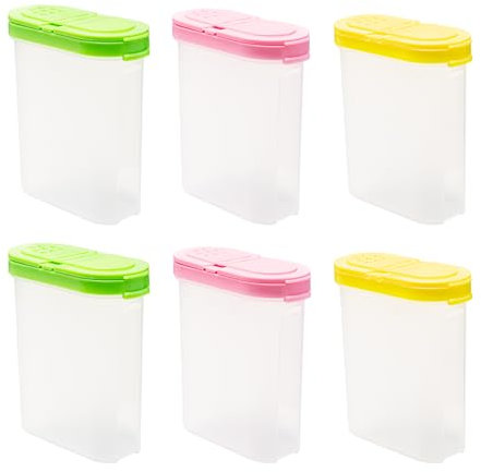 Bofanze 6 Contenitori per Spezie 250 ml Trasparente Ermetici con Coperchio per Alimenti Contenitori Spezie Barattoli Porta Spezie per Cucina Contenitore Spezie Plastica per La Cucina