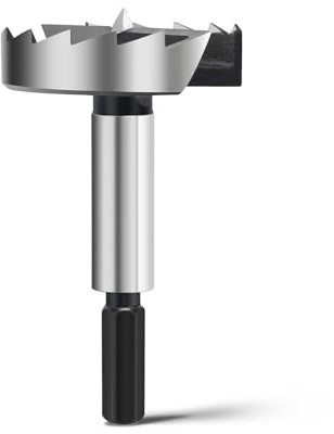 Mèche Forstner 50 mm pour bois, embouts Forstner diamètre 50 mm, longueur 90 mm avec tige hexagonale de 8 mm