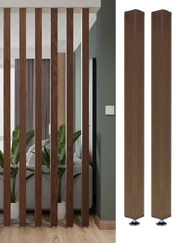 Rustikaler Raumteiler aus Holz, für Wohnzimmer, Küche, Schlafzimmer, Badezimmer, vom Boden bis zur Decke, Trennwand ohne Bohren, 2er-Set (100/99,8 cm/1 m)