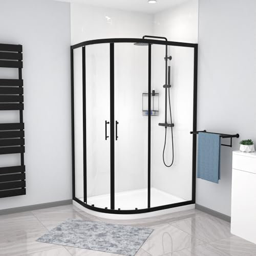 Nes Home 1200 x 900mm Quadrant Corner Shower Enclosure Black
