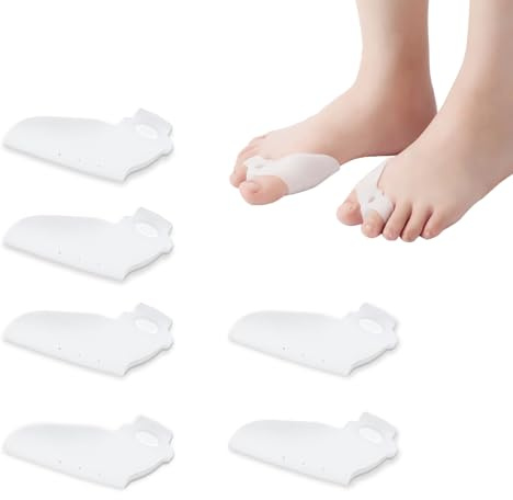 Generico Divaricatore Alluce Valgo per Rilassare, Divaricare e Allungare le Dita, 6 pezzi Correzione dell'alluce valgo, separatore riutilizzabile per l'alluce Elastico separatore Taglia Unica, Unisex