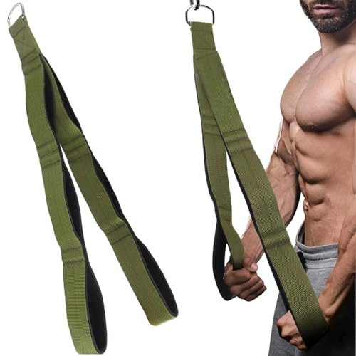 Triceps rep träningsutrustning, styrketräning spännrep levereras med förvaringsväska, Triceps-tränare för lattpulldowns, lämplig för triceps styrketräning gymtillbehör (grön)