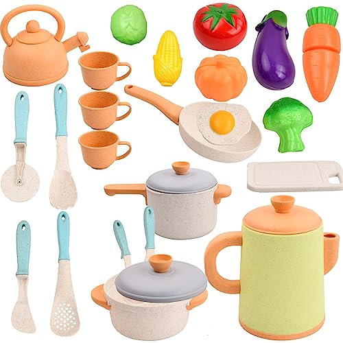 Wisebom Kinderküche Zubehör, Kinderküche Matschküche Zubehör Kinder Outdoor Küchen Spielzeug Rollenspiele Geschenk Spielküche Zubehör Topfset Kochgeschirr für Kinder ab 3 Jahren