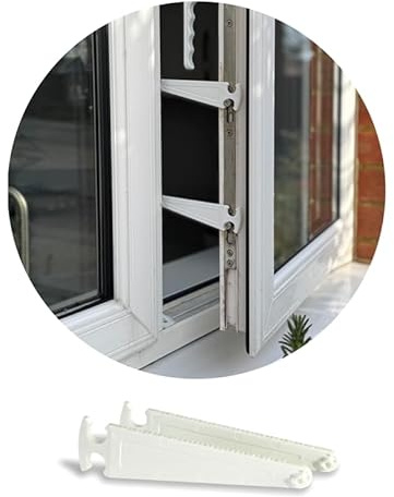 Window Restrictor Large 100mm for UPVC Frames for Cats and Pets pack of two. Cat Guard.