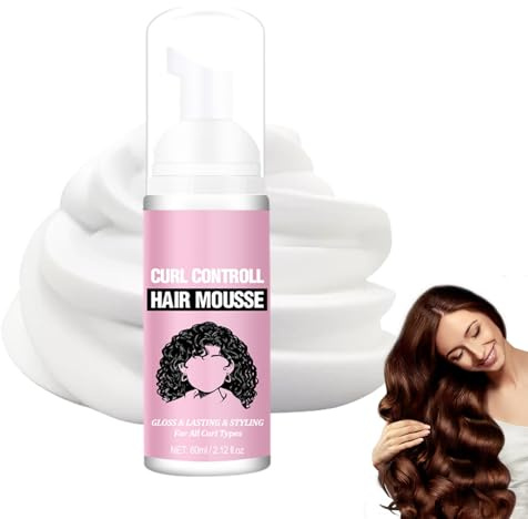 Hppsctink Hair Styling Curling Mousse, 60ml Espuma para Rizos Esponjosos, espuma hidratante para el cabello, shampoo