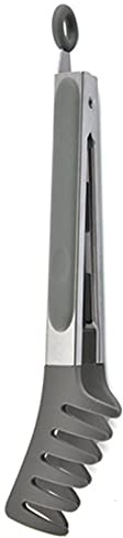 Lebensmittelküchenzange, Silikonnudeln, die Zange serviert Food Kitchen Tongs, Silicone Pasta Serving Tongs, Spaghetti Serving Spoon, Functional Kitchen Tools, 10 Inches, Heat-Resistant Silicone Tips,