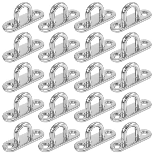JIAYUET 20 pezzi M6 piastra oblunga con occhiello, in acciaio inox, per soffitto
