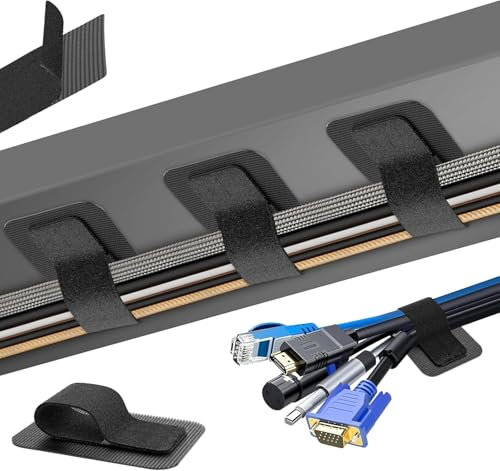 ZMDMAH Supporto Autoadesive, Fascette Velcr, Fascette Riutilizzabili in Nylon Fascette Plastica Fermacavi Adesivi Fascette Stringicavo Nero Clip per Cavi Adesivo per Cable Management Ufficio e Casa