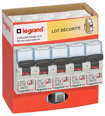 LEGRAND | Multipack 5 Disjoncteurs 16A, Arrivée Haute Et Sortie Basse Par Bornes Auto, Alimentation Par Peigne, Visualisation Immédiate Du Circuit Défaillant