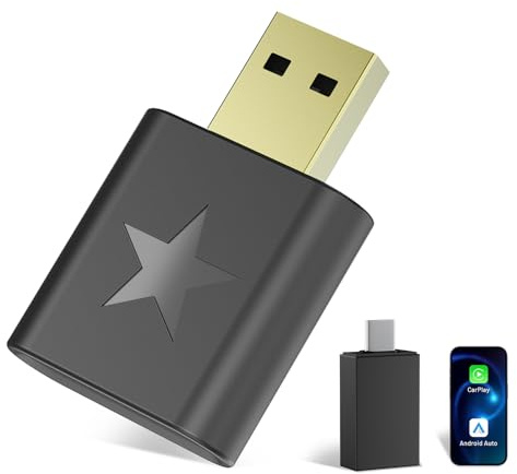 BEVA 2026 Wireless 2-in-1 CarPlay & Android Auto Adapter | Von Wired auf Wireless, Für iOS 10+/Android 10+, Keine Latenz, USB A/C Plug & Play, Mini & Stabil