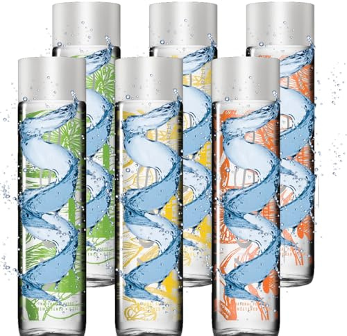 Random Mixed Variety Sparkling Water – 375 ml Glass Bottles - Lime Mint, Lemon Cucumber, Tangerine Lemongrass - Assorted Pack (12 x Mixed)
