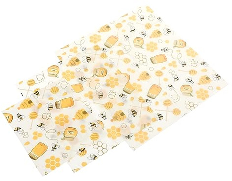 Anneome 3piezas Envoltorios De Cera De Abeja Para Alimentos Paños De Reutilizables Para La Frescura Casa Cocina y Picnic De Envoltorios Reutilizables