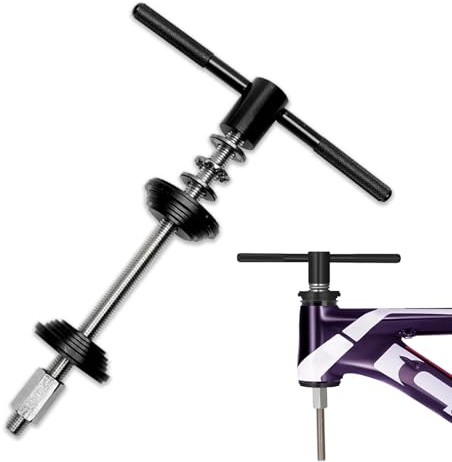 Attrezzo per pressa per Cuscinetti Bici, Attrezzo Pressione per Bicicletta, strumento d'installazione per sterzo bicicletta, strumento montaggio/smontaggio per testa sterzo e movimento centrale - Nero