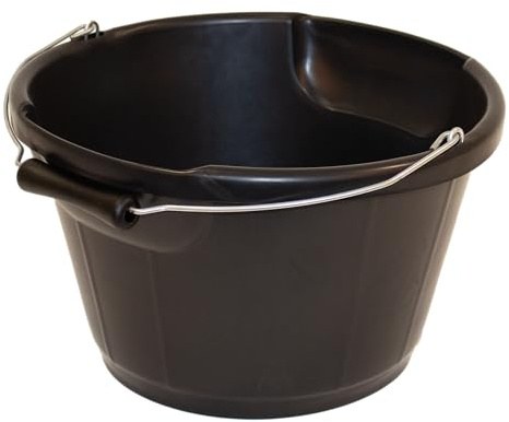 Red Gorilla Rubber Type Large Feed Bucket 10 Litre Multi Purpose Durable Easy Clean for Animal Feeding Garden Stable Building Site Eco Friendly Produced in UK