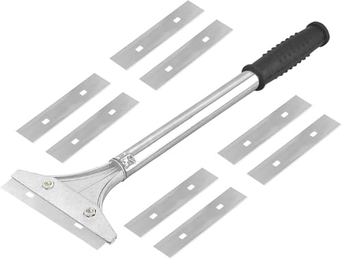 Tapetborttagare med 10 blad, tapetskrapa med gummihandtag, färgskrapa för att ta bort tapeter och golvkakellim, färg