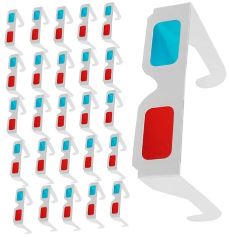Angoily 70pezzi Occhiali Anaglifici Rossi e Blu in Cartone per Film Proiettore e Visione Usa e Getta Comodi per Famiglia e Riunioni Educative