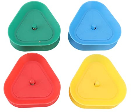 EOJDDPA Spielkartenhalter, Pokerkartenhalter, freihändiger Kartenhalter, dreieckiges Spielkartenregal, Kunststoff, Pokerkartenhalter, Federdesign, langlebiges ABS-Material, 4-teiliges Set