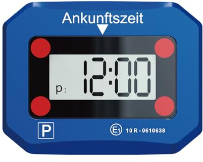 UPUPYES 380710 Parkscheibe elektrisch mit Zulassung vom KBA nach StVO | Hochauflösendes Display, automatische Parkzeitmessung