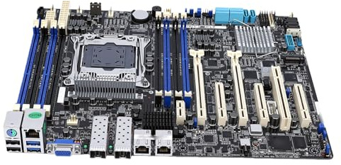 Plyisty Carte Mère Serveur pour Socket LGA2011, Double Interface Réseau Gigabit 10GbE, Carte Mère D'ordinateur DDR4, 7 PCIe 3.0, 1 X U.2, 1 X M.2 X4, Prise en Charge SerialATA3.0