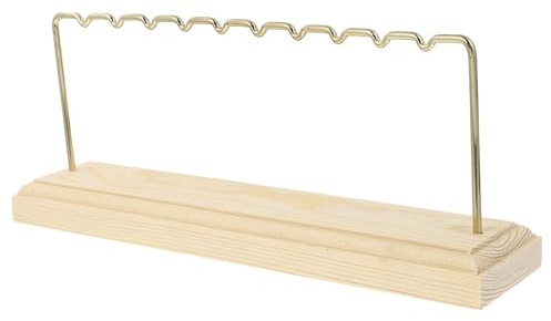 TOYZFRIENDY Minimalistisk Örhängeshållare i Metall med Träbas Smyckesdisplayställ för Örhängen och Accessoarer för Bänk och Personlig Förvaring