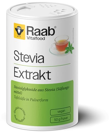 Raab, Dolcificante a base di estratto di stevia in polvere bio, 50g