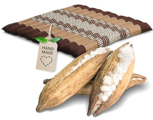 livasia Sitzkissen Stuhlauflage groß - 50x50x4,5cm - Bodenkissen gesteppt Indoor/Outdoor, Meditationskissen Yogakissen, Stuhlauflage Palettenmöbel, Steppkissen Stuhl und Bank (Braun)