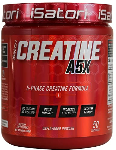 iSatori Creatine A5X with Creatine Monohydrate & Betaine Anhydrous for Muscle Growth, Strength Building, & Recovery - Dietary Supplement for Training & Weight Lifting - Unflavored (50 Servings)