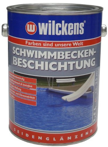 Bindulin 2,5 Liter Schwimmbecken Beschichtung Farbe, poolblau, Betonbodenversiegelung Pool Farbe blau inkl. 1 Pinsel von E-Com24 (Poolblau 2,5 Liter)