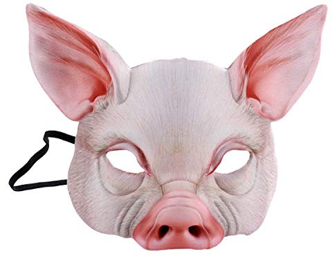 YeahiBaby Demi Visage Masque pour Animaux Masque de Cochon pour fête Festival Masquerade Fancy Ball Cosplay (Rose)