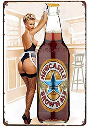 CAIRUO Vintage Custom Metal Signs 12 x 16 - Newcastle Brown Ale Beer Chic Art Wall Decort Home Yard Signs Bar Hotel Cafe Pub Restaurant