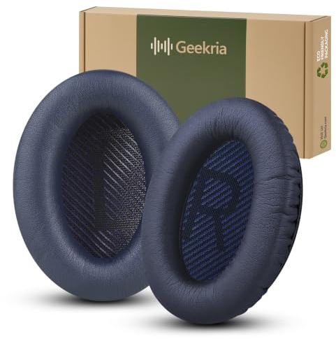 Geekria Replacement Ear Pads Compatible with Bose QuietComfort QC45/35 II/35/25/15/SE, QC35 II Gaming, AE2/AE2i/AE2w, SoundTrue, SoundLink AE2 Headphones, with Video Guide (Midnight Blue)