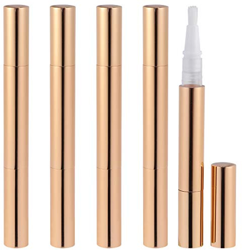 Lurrose 5pcs Empty Nail Polish Pens Refillable Lip Gloss Tube with Brush Tip Cosmetic Applicators Container for Liquid Foundation Nail Oil and Eyelash Liquid Travel size