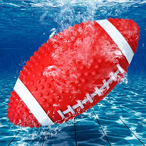Hiboom Pool Football for Swimming Pool, Waterproof Water Football for Underwater Passing, Dribbling, Pools Toys Ball with Water Filling, Diving Games for Teens Adults(Red)