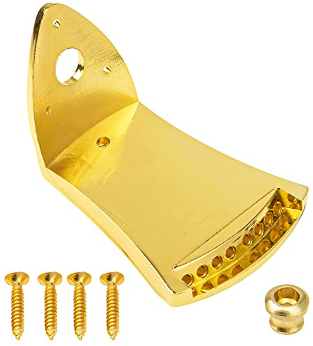 1Pcs Yootones Metal Triangle Mandolin Tailpiece Parts for 8 String Arched Top Mandolin with Screws (Gold)