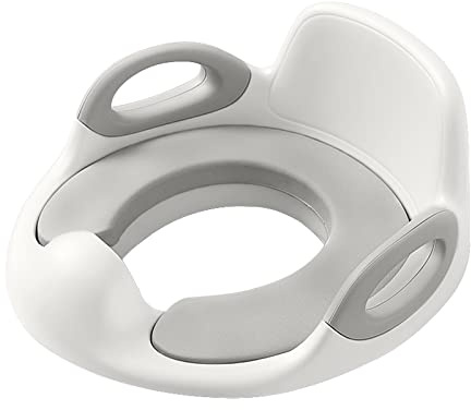 YUENFONG Toilettensitz Kinder Töpfchen Training Sitze Töpfchentrainer WC für Jungen und Mädchen Anti-Rutsch WC Sitz für Runde und Ovale Toiletten, Weiß + Grau