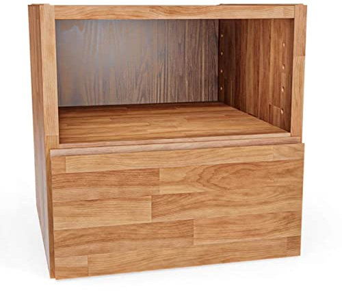 Square Massivholz Regalwürfel + Schublade unten + Einlegeboden | Kernbuche 37,6 x 37,6 x 40 cm | Grundmodul inkl. Zubehör für individuelles Flexibles Würfelregal | Regalsystem mit Erweiterungen