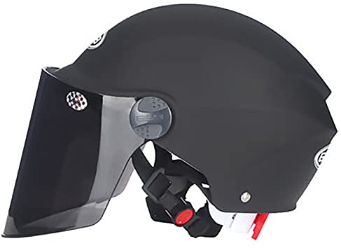 JATIBOSH Attache Fermement Vintage Casque Portable Et Sûre Cyclomoteur Casque, RéTro Demi Casque Boucle De Sécurité À Prise Rapide Casque Moto, pour Adapté Aux Motos ÉLectriques ECE Certifiés