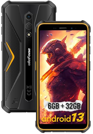 Ulefone Armor X12 Téléphone Incassable Android 13 Go, 6Go+32Go ROM/TF-256Go, 4860mAh Batterie, 13MP+8MP Caméra, Écran 5,45''HD+, Telephone Portable Incassable 4G Dual SIM/NFC/GPS/2Ans Garantie
