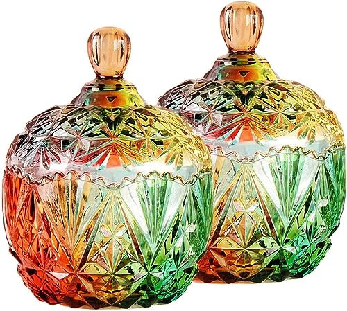 Zuccheriera in Ceramica, Barattolo for Spezie, Barattoli for Caramelle in Vetro Cristallo con Coperchio, Zuccheriera con Coperchio, Ciotola for Dolci-Vetro A-Singola (Colore : Glass A (Colore : Glass