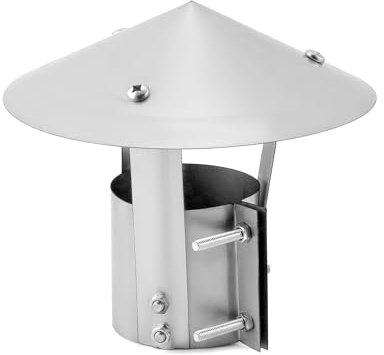 QWORK® Comignolo per camino in acciaio inossidabile 304, 80 mm, copertura antipioggia per camino