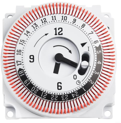 Pequeño Temporizador Industrial, Interruptor de Temporización de 24 Horas Mecánico de 250V 50Hz, Interruptor de Panel de Protección para Hogar, Industria