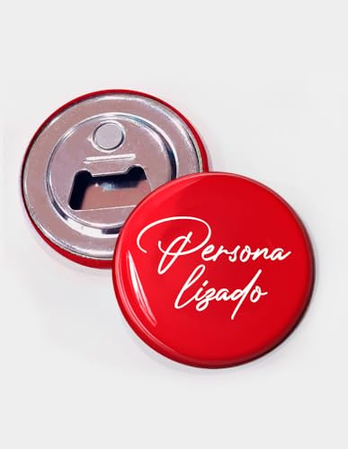 Chapa imán abrebotellas personalizada, 59 mm, 2 unidades