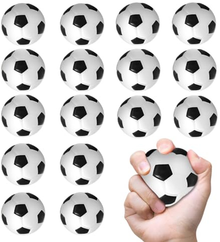 16 Piezas Mini Fútbol, Pelota Antiestrés, Balones Pequeños, Squishy Deformable, Espuma, Juguetes Antiestrés para Niños y Adultos