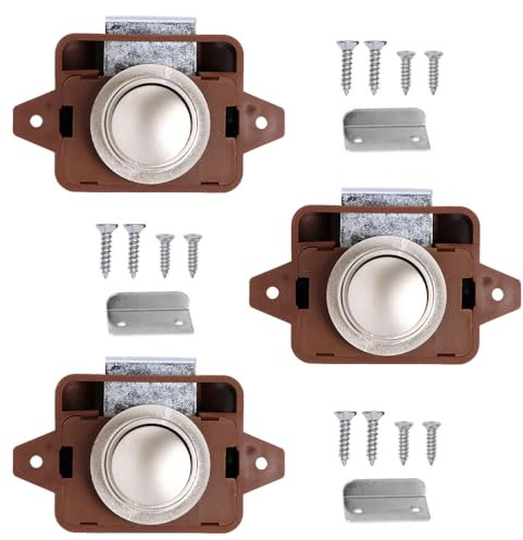 Kellegour 3 cerraduras para puertas de gabinete, para cajones, armarios, caravanas, barcos, color marrón