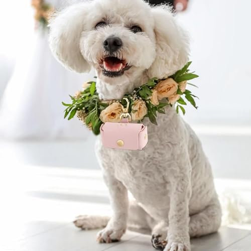 Personalisierte Vorschlag Verlobungsring Tasche Für Hund, Benutzerdefinierte Anfängliche Hochzeit Ring Kissen Box, Hundehalsband Hochzeit Ring Beutel, Verlobung, Hochzeitsring Lagerung Feld(Pink)