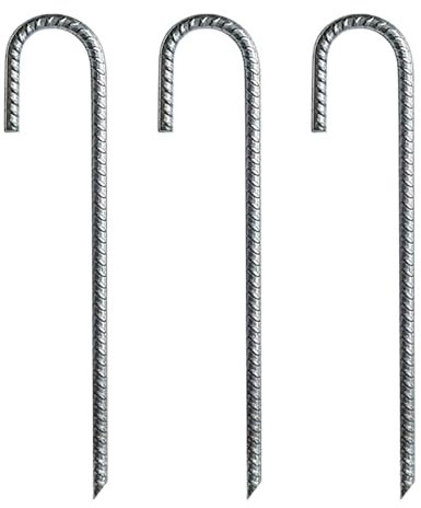 3 Stück robuste L-förmige Gartenanker in U-Form, Metallheringe für Zelte, Windstangen, Stahlheringe, Garten